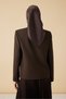 Ferya Mulberry Twill Silk Scarf Brown 90 X 90 - 6