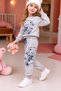 Girl's Tracksuit Set Teddy Bear Printed Sweatshirt Gray Casual Sports Set - 2