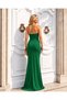 Women's strapless pearls and stones embellished fish model long evening dress