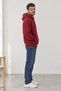 Men's Oversize Hooded Basic Sweatshirt with Kangaroo Pocket, Burgundy
