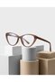 Frida Cat Eye Ash Brown Blue Light Protection Glass Can Change Color Erkan Glasses (with Metal Hinges) - 3