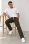Men's Straight Leg Elastic Waist Basic Sweatpants with Pockets Khaki - 2