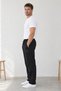 Men's Straight Leg Elastic Waist Basic Sweatpants with Pockets Black