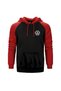 Volkswagen New Logo Red Double Color Raglan Sleeve Hooded Sweatshirt