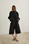 Lucia High Collar Oversize Black Bomber Jacket - 3