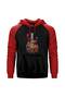 Legends Rock Red Double Color Raglan Sleeve Hooded Sweatshirt