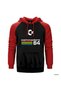 Commodore 64 Vintage Logo Red Double Color Raglan Sleeve Hooded Sweatshirt