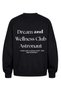 Women's Oversize Sweatshirt Wellness Printed Black – Crew Neck, 3 Thread Raster Fleece, Drop Shoulder - 7