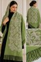 Baroque Patterned Embroidered Cashmere Wool Shoulder Shawl 70 X 200 Soft Texture Tassel Shawl
