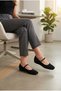 Nila Women's Flat Shoes with Internal Padding Heels, Straps and Buckles in Suede - 3