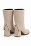 Vi̇yora Women's Boots with Blunt Toe and Studded Detail on Thick Heel - 3