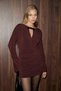 Leesya Women's Buckled Sleeves Draped Gathered Mini Brown Dress - 5
