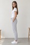 Women's Jogger with Elastic Waist and Cuffs, Pockets, 2-Piece Sweatpants, Red Gray Melange - 3