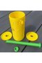 3D-Printed Dog Treat Puzzle Toy with Rotating Cylinder Treat Dispenser—Yellow, Blue, Green BX - 3