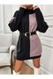Striped Short Knitwear Dress Sweater