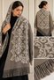 Baroque Patterned Embroidered Cashmere Wool Shoulder Shawl 70 X 200 Soft Texture Tassel Shawl