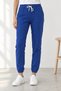 Women's Regular Fit Lycra Elastic Cuffs Basic 2-Piece Sweatpants Beige Navy Blue - 5