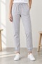 Women's Jogger with Elastic Waist and Cuffs, Pockets, 2-Piece Sweatpants, Black Gray Melange - 5