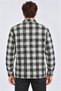 Men's plaid checkered batik washed fleece long sleeve regular fit lumberjack shirt - gray - 3