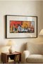 1 Piece Pvc Framed Black Wooden Frame Oil Painting Effect Red Tree House Themed Horizontal Wooden Painting - Home, Business and Office Decoration Painting