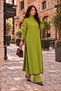 Women's 2-Piece Indian Knitwear Set with Long Tunic and Pants - 2