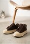 Women's Fur Lined Suede Look Thick Sole Sneaker Winter Shoes with Tassel Accessories - 2