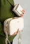 Cream 02 Women's Waterproof Printed Patterned 5-Piece Crossbody Bag, Shoulder Bag and Wallet Combination