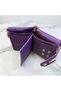 Italian Style Purple Wallet - Women's Multi-Compartment Wallet with Zipper and Wrist Strap - 5