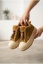 Women's Fur Lined Suede Look Thick Sole Sneaker Winter Shoes with Tassel Accessories - 3