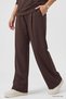 Brown Standard Fit Crop Wide Leg Women's Tracksuit Set - 95359 - 3