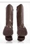Women's Coffee-Colored Belt Buckle Zippered Low-Heeled Casual Long Boots - Winter Comfortable Knee-High Boots - 5