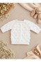 1-2 Years Old White Color Pearl Bead Decorated Long Sleeve Baby Cardigan - 2