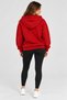 Women's Zippered Hooded Oversize Sweatshirt Cardigan with Pockets 27701 - Red - 7