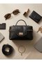 Mini Soft Leather Look Gold Lock Detailed Cross Strap Women's Bag Bsk2026 - 7