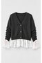 Women's Skirt with Lace Sleeves Wool Knitwear Cardigan - 5