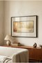 1 Piece Black Wooden Framed Horizontal Wooden Panel with Pvc Panels and Watercolor Effect Autumn River Theme - Home, Business and Office Decoration Panel - 4