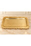6 Pieces Baton Çiçek Full Gold Presentation Tray & Coffee & Cake/ Pastry Serving Tray 32cm - 3