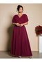 Rochie maxi, vișiniu - 3