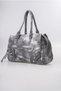 Women's Vintage Washed Leather Look Large Size Zipper Detailed Shoulder and Shoulder Bag Gray 18385 - 5