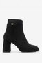 Women's High Thick Heeled Ankle Boots Vegan Leather Aurelie Suede Black