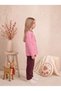 Girls & Baby Interlock Teddy Bear Printed Flat Leg Long Sleeve Pajama Set Pink - 2