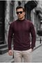 Seka 917 Striped Cotton Slim Fit Men's Half Fisherman Sweater