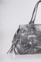 Women's Vintage Washed Leather Look Large Size Zipper Detailed Shoulder and Shoulder Bag Gray 18385 - 4