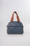 Women's Washed Leather Studded Detailed Zippered Bowling Model Daily Shoulder and Shoulder Bag Blue 18386