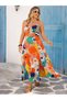 Rochie maxi, mix culori