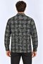 Men's plaid checkered batik washed long sleeve regular fit lumberjack shirt - khaki - 2