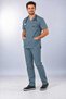 (E-Flex) Sea Green Lycra Men's Non-Ironing Sleeveless Nurse and Doctor Uniform Set Scrubs Hospital Uniform - 4