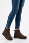Altor Side Zipper Stitched Rubber Tied Sole Genuine Leather Women's Boots Brown Nubuck