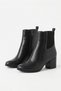 Nerman Side Cut Elastic Women's Heeled Boots Black Leather - 4