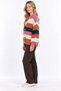 Women's Striped Color-Blocked Buttoned V-Neck Knitwear Cardigan - 3